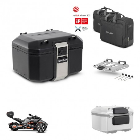 SHAD Baul trasero + soporte montaje parrilla accesorios TR48 TERRA BLACK EDITION KIT-453770