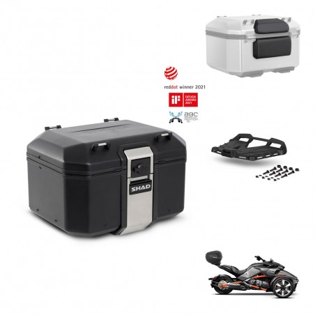 SHAD Baul trasero + soporte montaje parrilla accesorios TR48 TERRA BLACK EDITION KIT-453774