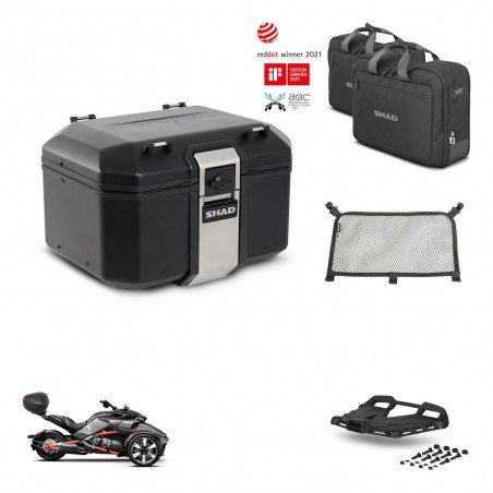 SHAD Baul trasero + soporte montaje parrilla accesorios TR48 TERRA BLACK EDITION KIT-453779