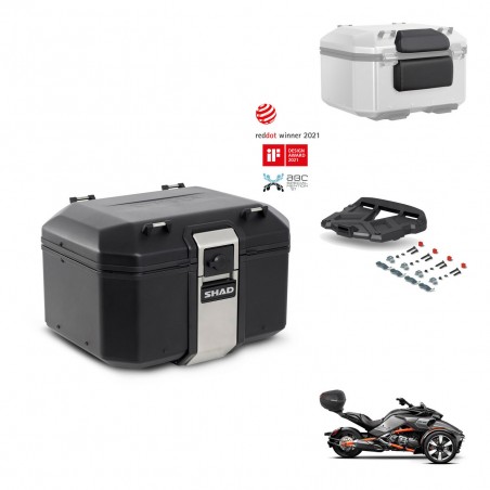 SHAD Baul trasero + soporte montaje parrilla accesorios TR48 TERRA BLACK EDITION KIT-453781