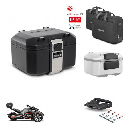SHAD Baul trasero + soporte montaje parrilla accesorios TR48 TERRA BLACK EDITION KIT-453785