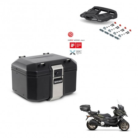 SHAD Baul trasero + soporte montaje parrilla TR48 TERRA BLACK EDITION KIT-453788