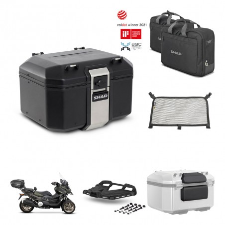 SHAD Baul trasero + soporte montaje parrilla accesorios TR48 TERRA BLACK EDITION KIT-453803