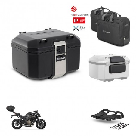 SHAD Baul trasero + soporte montaje parrilla accesorios TR48 TERRA BLACK EDITION KIT-453824