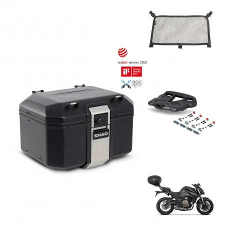 SHAD Baul trasero + soporte montaje parrilla accesorios TR48 TERRA BLACK EDITION KIT-453828