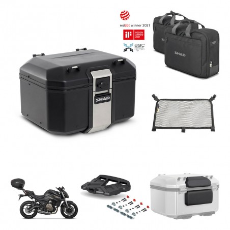 SHAD Baul trasero + soporte montaje parrilla accesorios TR48 TERRA BLACK EDITION KIT-453833