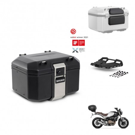 SHAD Baul trasero + soporte montaje parrilla accesorios TR48 TERRA BLACK EDITION KIT-453843