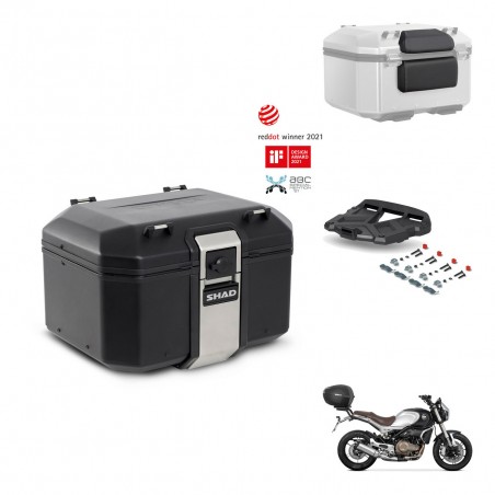 SHAD Baul trasero + soporte montaje parrilla accesorios TR48 TERRA BLACK EDITION KIT-453850