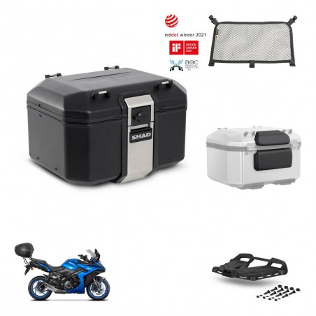 SHAD Baul trasero + soporte montaje parrilla accesorios TR48 TERRA BLACK EDITION KIT-453868