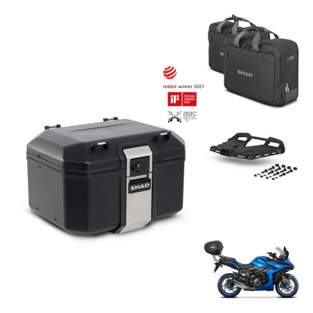 SHAD Rear trunk + mounting bracket grill accessories TR48 TERRA BLACK EDITION KIT-453869