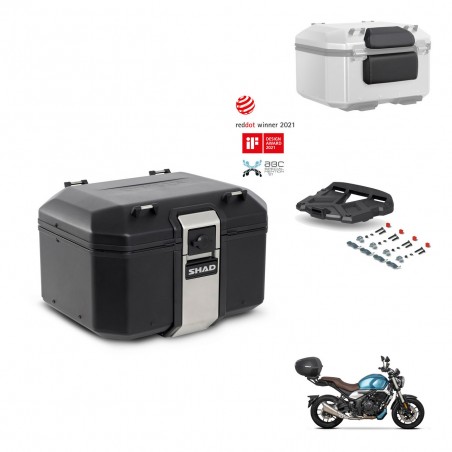 SHAD Baul trasero + soporte montaje parrilla accesorios TR48 TERRA BLACK EDITION KIT-453896