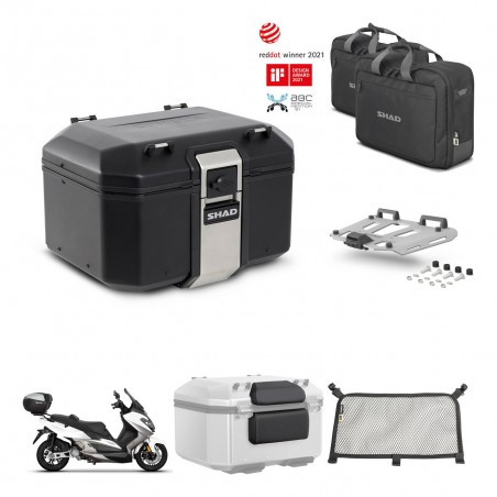 SHAD Baul trasero + soporte montaje parrilla accesorios TR48 TERRA BLACK EDITION KIT-453979