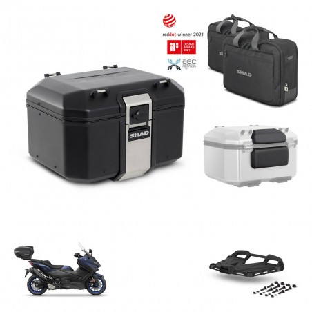 SHAD Baul trasero + soporte montaje parrilla accesorios TR48 TERRA BLACK EDITION KIT-454008