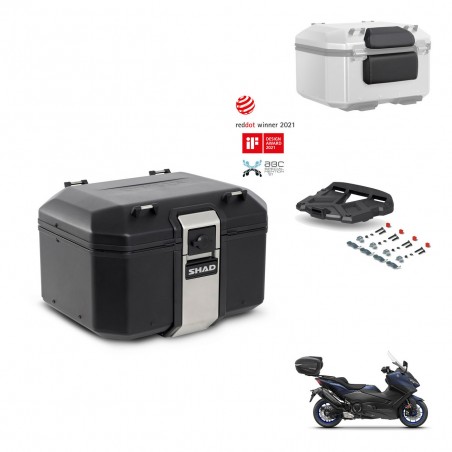 SHAD Baul trasero + soporte montaje parrilla accesorios TR48 TERRA BLACK EDITION KIT-454011
