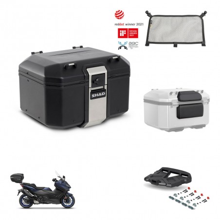 SHAD Baul trasero + soporte montaje parrilla accesorios TR48 TERRA BLACK EDITION KIT-454013