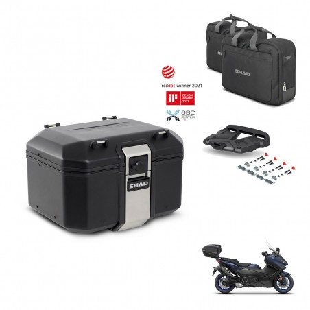 SHAD Baul trasero + soporte montaje parrilla accesorios TR48 TERRA BLACK EDITION KIT-454014
