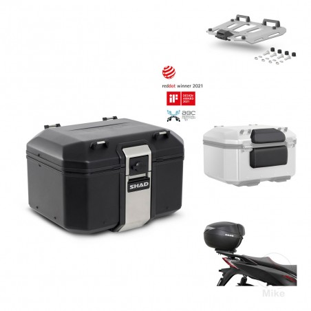 SHAD Baul trasero + soporte montaje parrilla accesorios TR48 TERRA BLACK EDITION KIT-454019