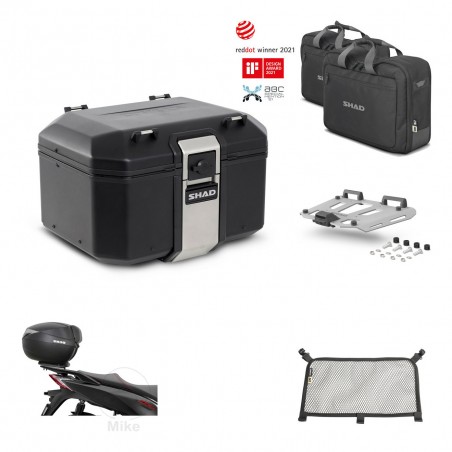SHAD Baul trasero + soporte montaje parrilla accesorios TR48 TERRA BLACK EDITION KIT-454024