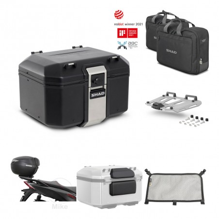 SHAD Baul trasero + soporte montaje parrilla accesorios TR48 TERRA BLACK EDITION KIT-454025