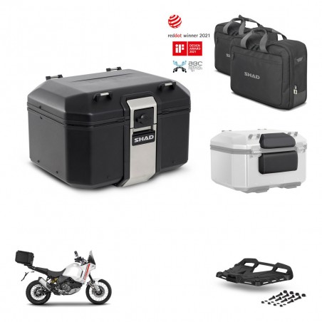 SHAD Baul trasero + soporte montaje parrilla accesorios TR48 TERRA BLACK EDITION KIT-454054