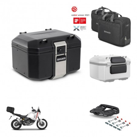SHAD Baul trasero + soporte montaje parrilla accesorios TR48 TERRA BLACK EDITION KIT-454061