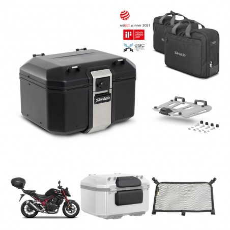 SHAD Rear trunk + mounting bracket grill accessories TR48 TERRA BLACK EDITION KIT-454071
