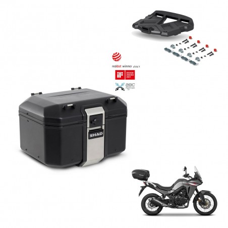 SHAD Baul trasero + soporte montaje parrilla TR48 TERRA BLACK EDITION KIT-454087