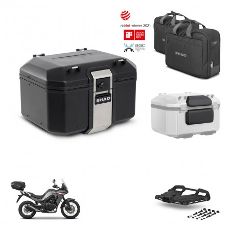 SHAD Baul trasero + soporte montaje parrilla accesorios TR48 TERRA BLACK EDITION KIT-454100