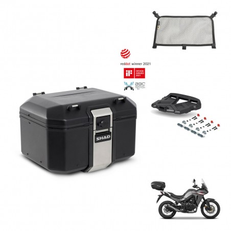 SHAD Baul trasero + soporte montaje parrilla accesorios TR48 TERRA BLACK EDITION KIT-454104