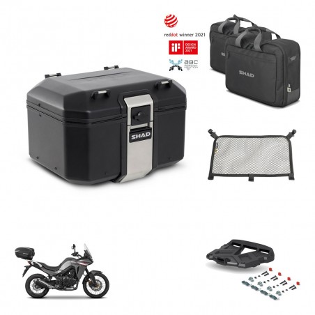 SHAD Baul trasero + soporte montaje parrilla accesorios TR48 TERRA BLACK EDITION KIT-454108