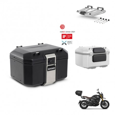 SHAD Baul trasero + soporte montaje parrilla accesorios TR48 TERRA BLACK EDITION KIT-454111