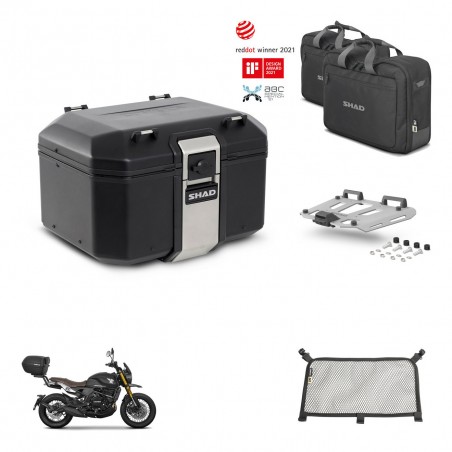 SHAD Baul trasero + soporte montaje parrilla accesorios TR48 TERRA BLACK EDITION KIT-454116