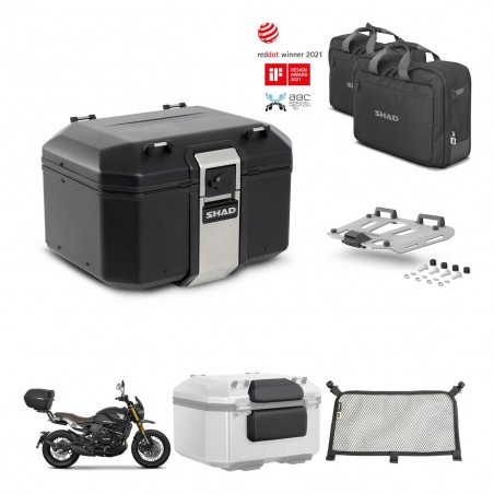 SHAD Baul trasero + soporte montaje parrilla accesorios TR48 TERRA BLACK EDITION KIT-454117