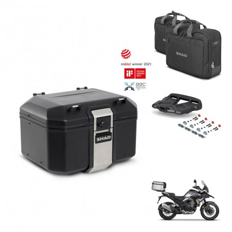 SHAD Baul trasero + soporte montaje parrilla accesorios TR48 TERRA BLACK EDITION KIT-454152