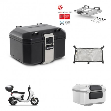 SHAD Baul trasero + soporte montaje parrilla accesorios TR48 TERRA BLACK EDITION KIT-454159