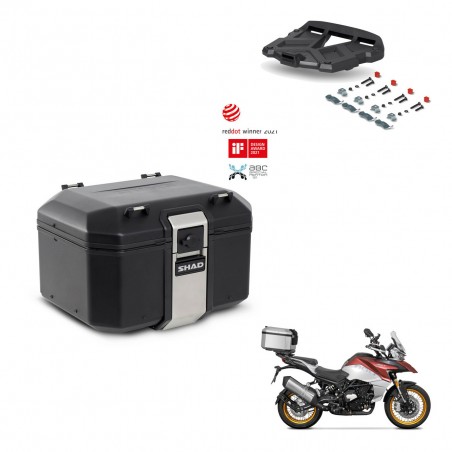 SHAD Baul trasero + soporte montaje parrilla TR48 TERRA BLACK EDITION KIT-454179