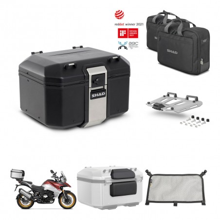 SHAD Rear trunk + mounting bracket grill accessories TR48 TERRA BLACK EDITION KIT-454186