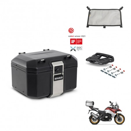 SHAD Baul trasero + soporte montaje parrilla accesorios TR48 TERRA BLACK EDITION KIT-454196