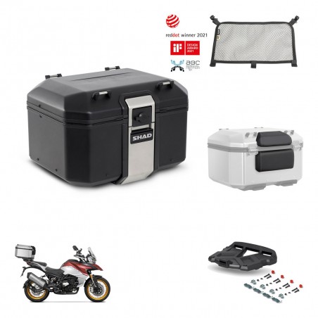 SHAD Baul trasero + soporte montaje parrilla accesorios TR48 TERRA BLACK EDITION KIT-454197