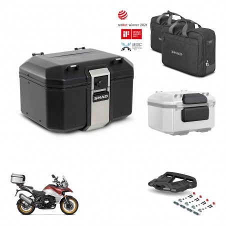 SHAD Baul trasero + soporte montaje parrilla accesorios TR48 TERRA BLACK EDITION KIT-454199