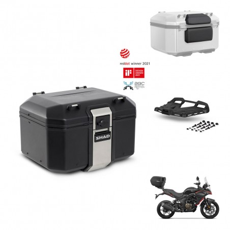 SHAD Baul trasero + soporte montaje parrilla accesorios TR48 TERRA BLACK EDITION KIT-454211