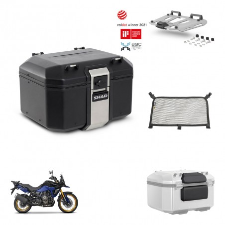 SHAD Baul trasero + soporte montaje parrilla accesorios TR48 TERRA BLACK EDITION KIT-454274