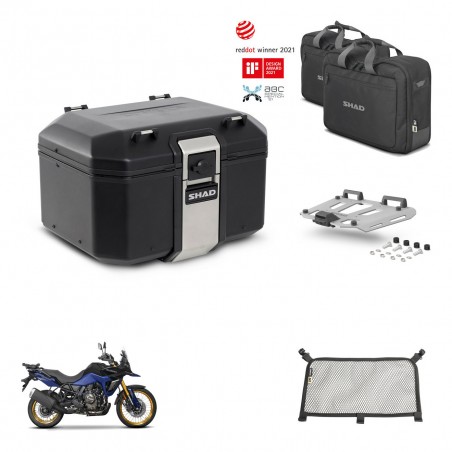 SHAD Baul trasero + soporte montaje parrilla accesorios TR48 TERRA BLACK EDITION KIT-454277