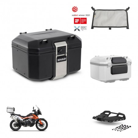 SHAD Baul trasero + soporte montaje parrilla accesorios TR48 TERRA BLACK EDITION KIT-454305