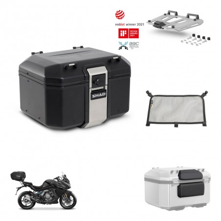 SHAD Rear trunk + mounting bracket grill accessories TR48 TERRA BLACK EDITION KIT-454343