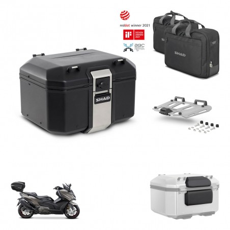 SHAD Baul trasero + soporte montaje parrilla accesorios TR48 TERRA BLACK EDITION KIT-454368