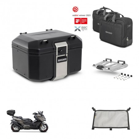 SHAD Baul trasero + soporte montaje parrilla accesorios TR48 TERRA BLACK EDITION KIT-454369