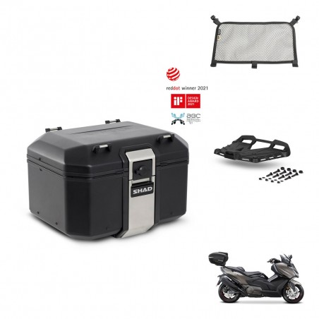 SHAD Rear trunk + mounting bracket grill accessories TR48 TERRA BLACK EDITION KIT-454373