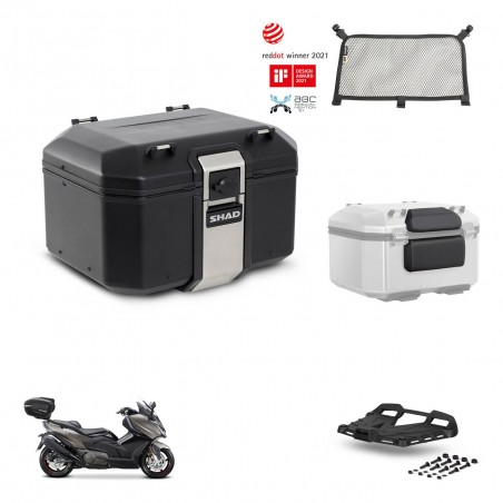 SHAD Baul trasero + soporte montaje parrilla accesorios TR48 TERRA BLACK EDITION KIT-454374