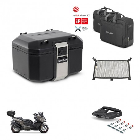 SHAD Baul trasero + soporte montaje parrilla accesorios TR48 TERRA BLACK EDITION KIT-454384